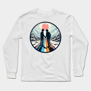 trippy psychedelic retro art Long Sleeve T-Shirt